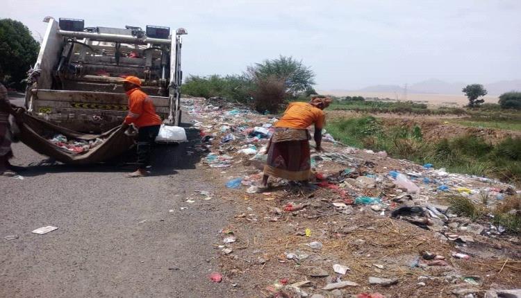 حملة نظافة بمناطق زايدة والشقعة والعند بمحافظة لحج.